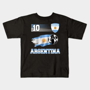 Argentina 10 Soocer Jersey Argentina Football Fan Soccer 2022 Kids T-Shirt